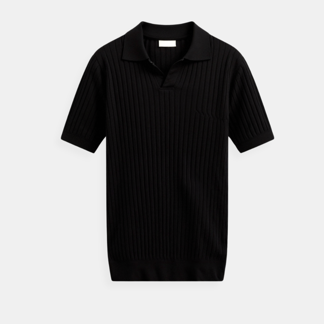 LISBOA RIBBED V-NECK POLO
