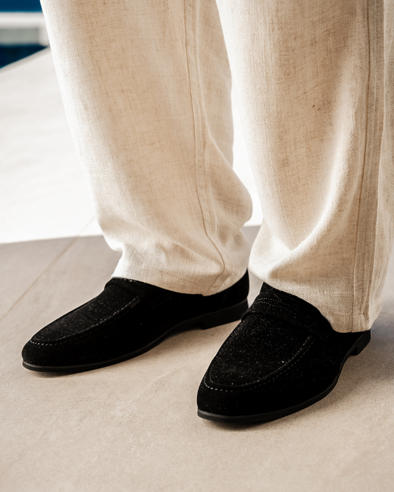SUEDE PENNY LOAFERS
