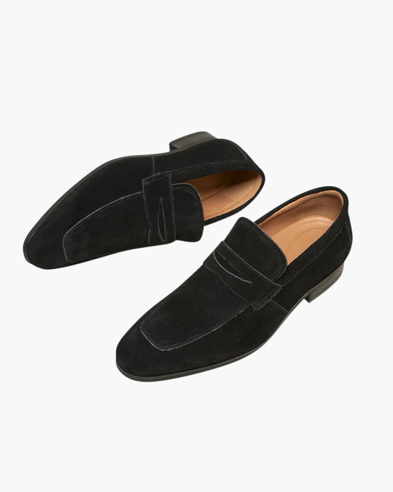 SUEDE PENNY LOAFERS
