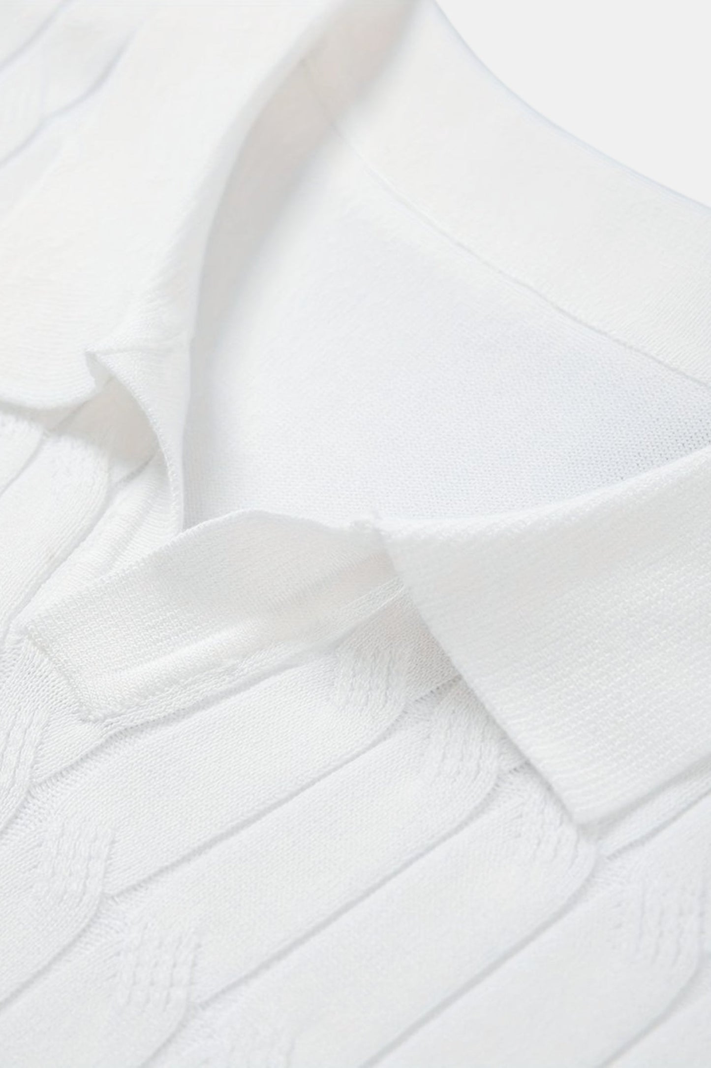 VORO Premium V-Neck Cable Knit Polo