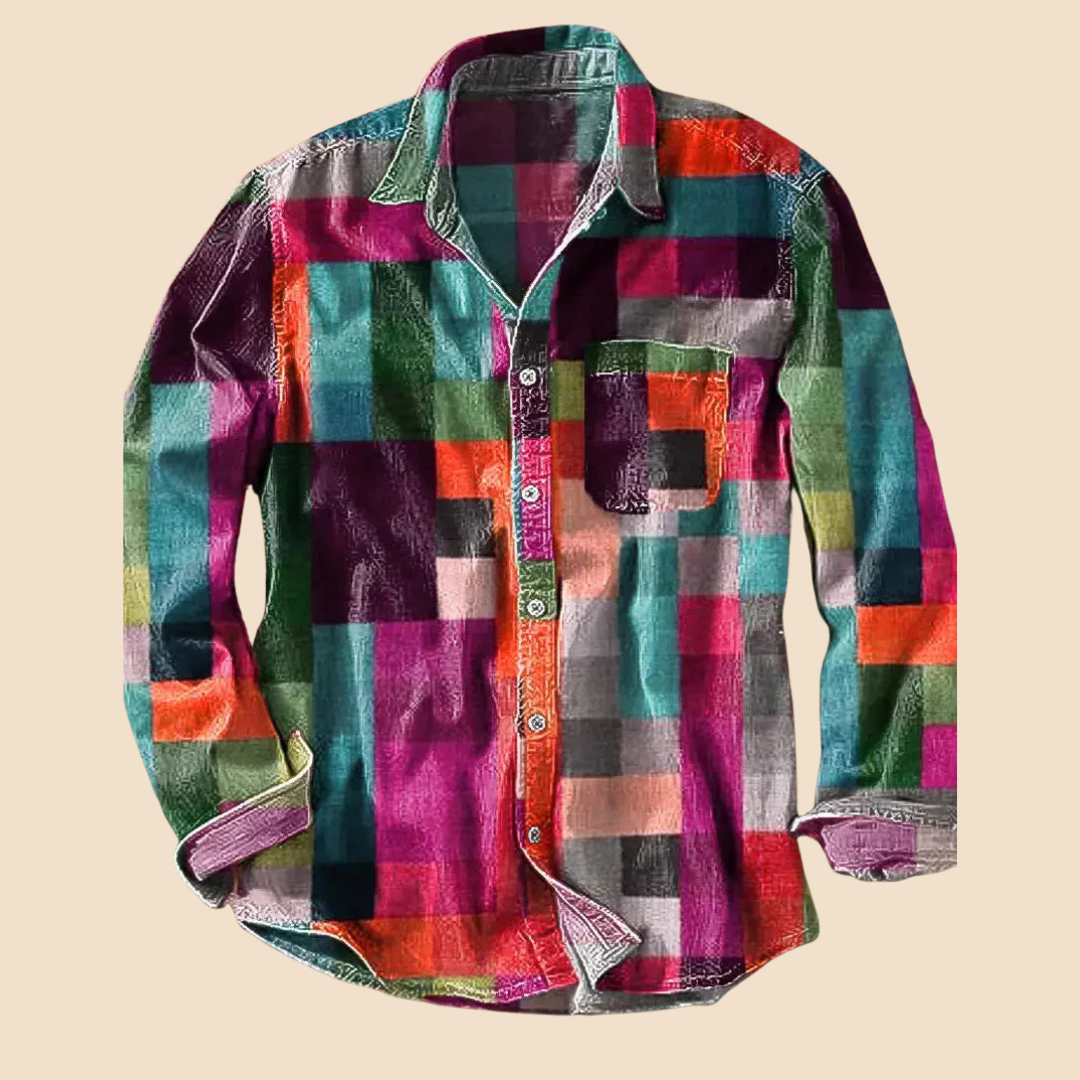 MOHR. VINTAGE REGENBOOG SHIRT
