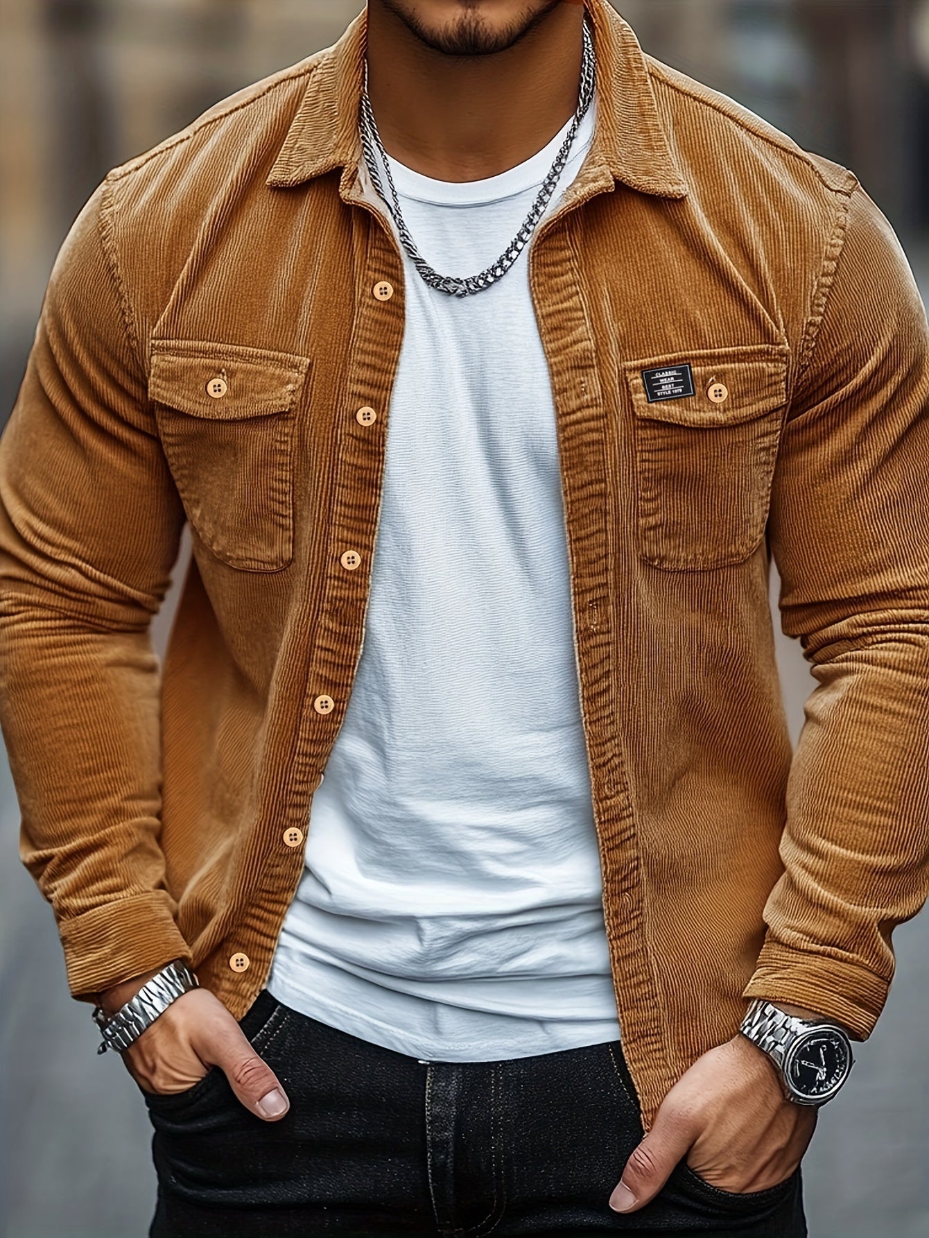 SABLE CORDUROY MET KNOPEN