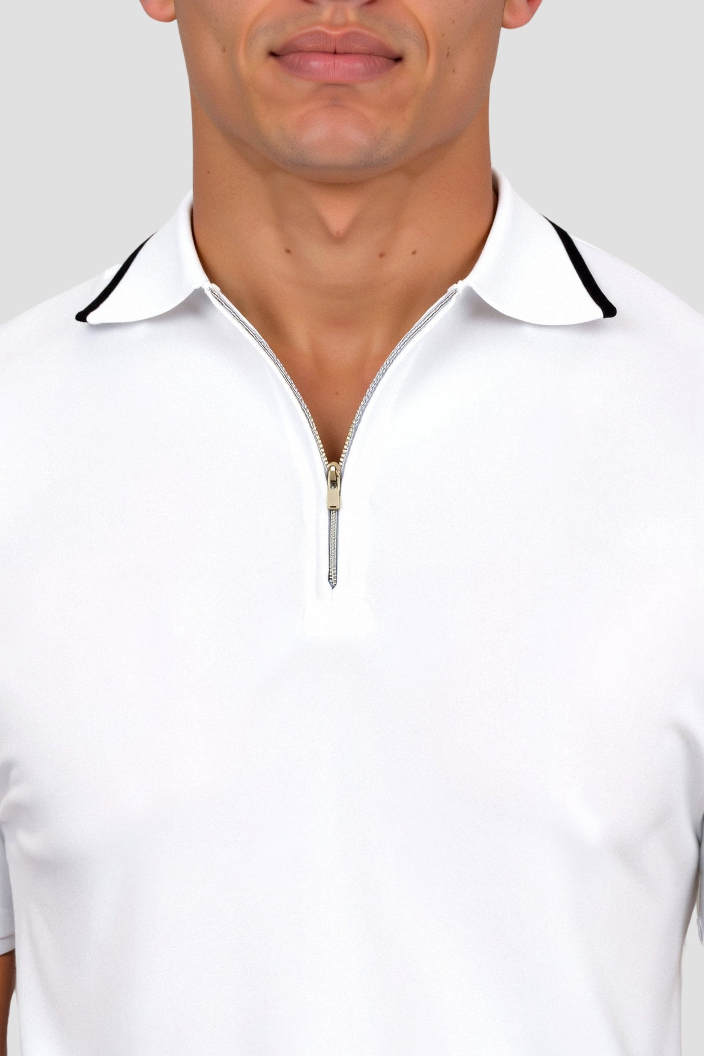 VORO Knitted Quarter Zip Golf Polo