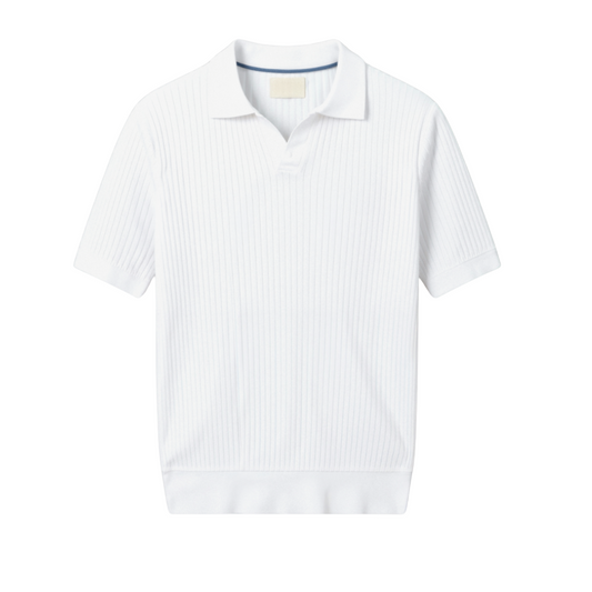 LISBOA RIBBED V-NECK POLO