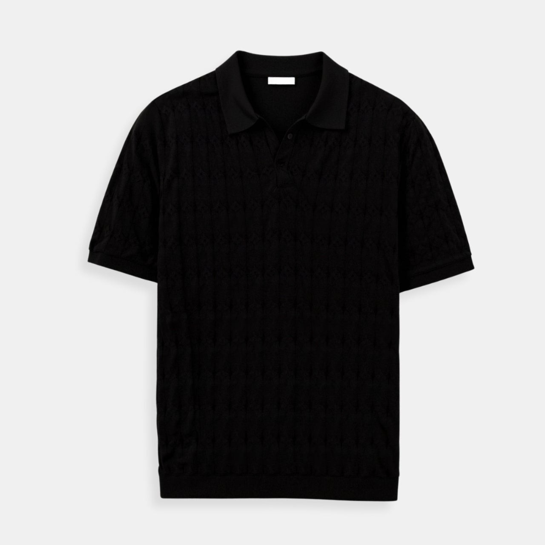 VORO Premium V-Neck Cable Knit Polo