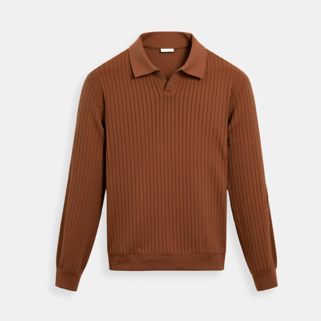 NOBA Striped Long Sleeve Polo