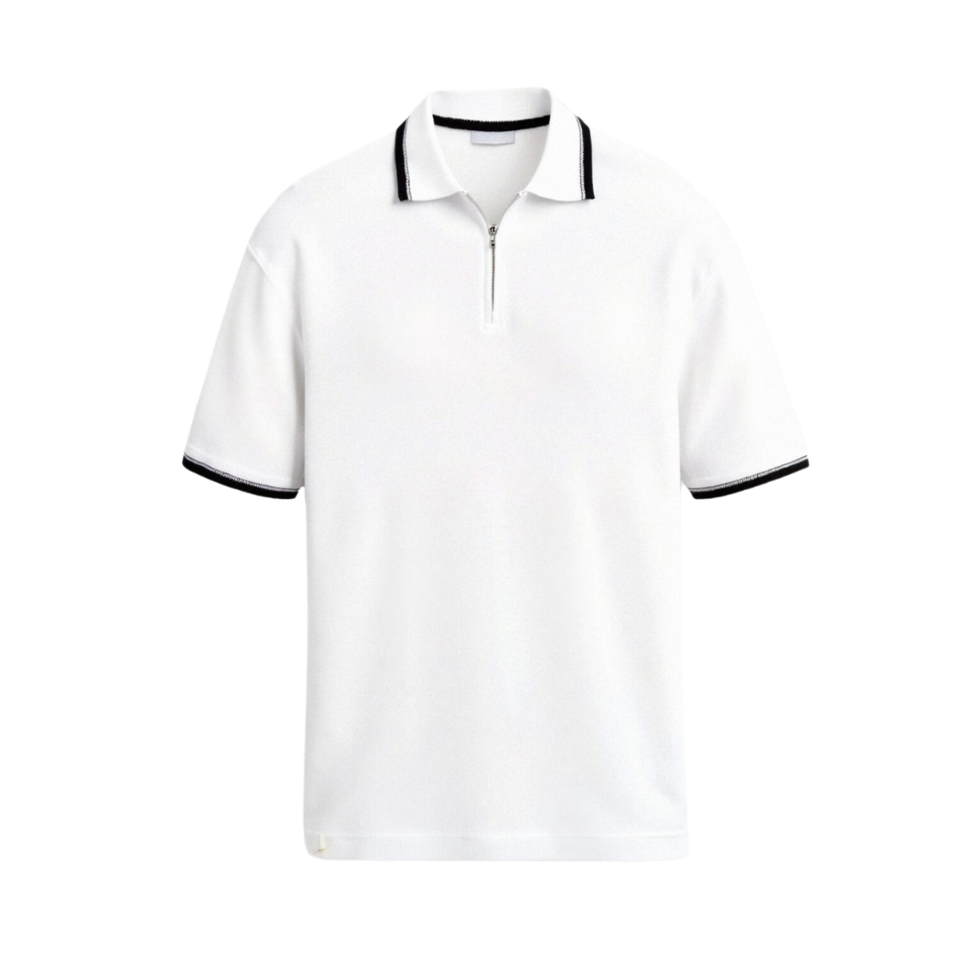 VORO Knitted Quarter Zip Golf Polo
