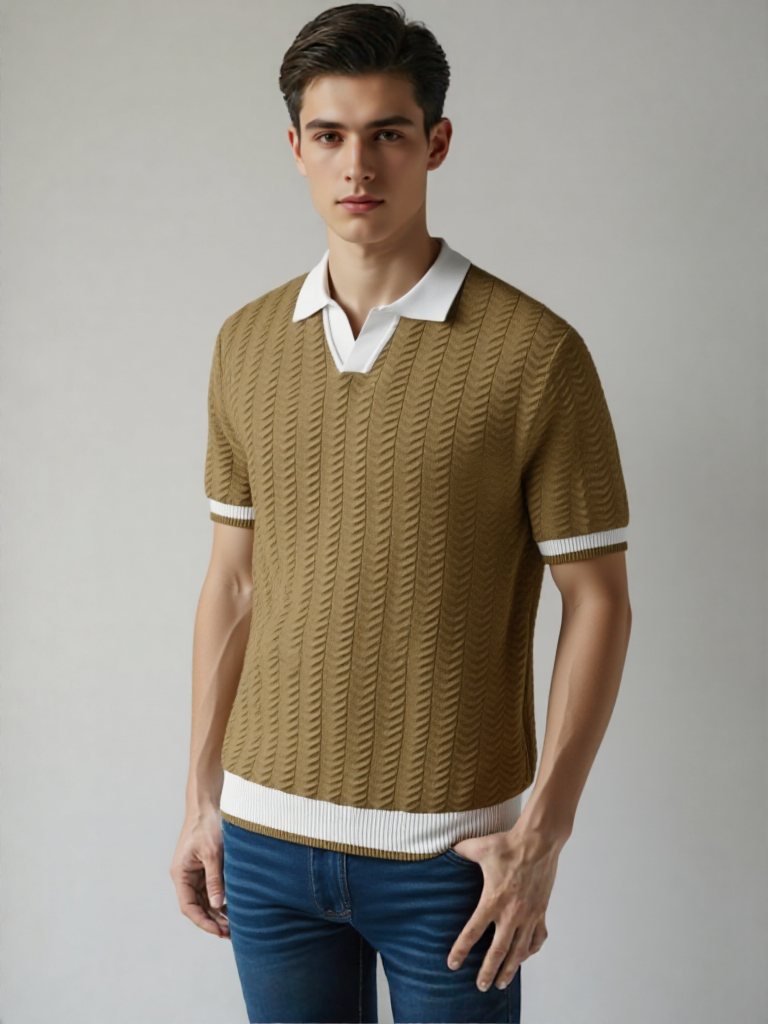 VARO CONTRAST TEXTURED POLO
