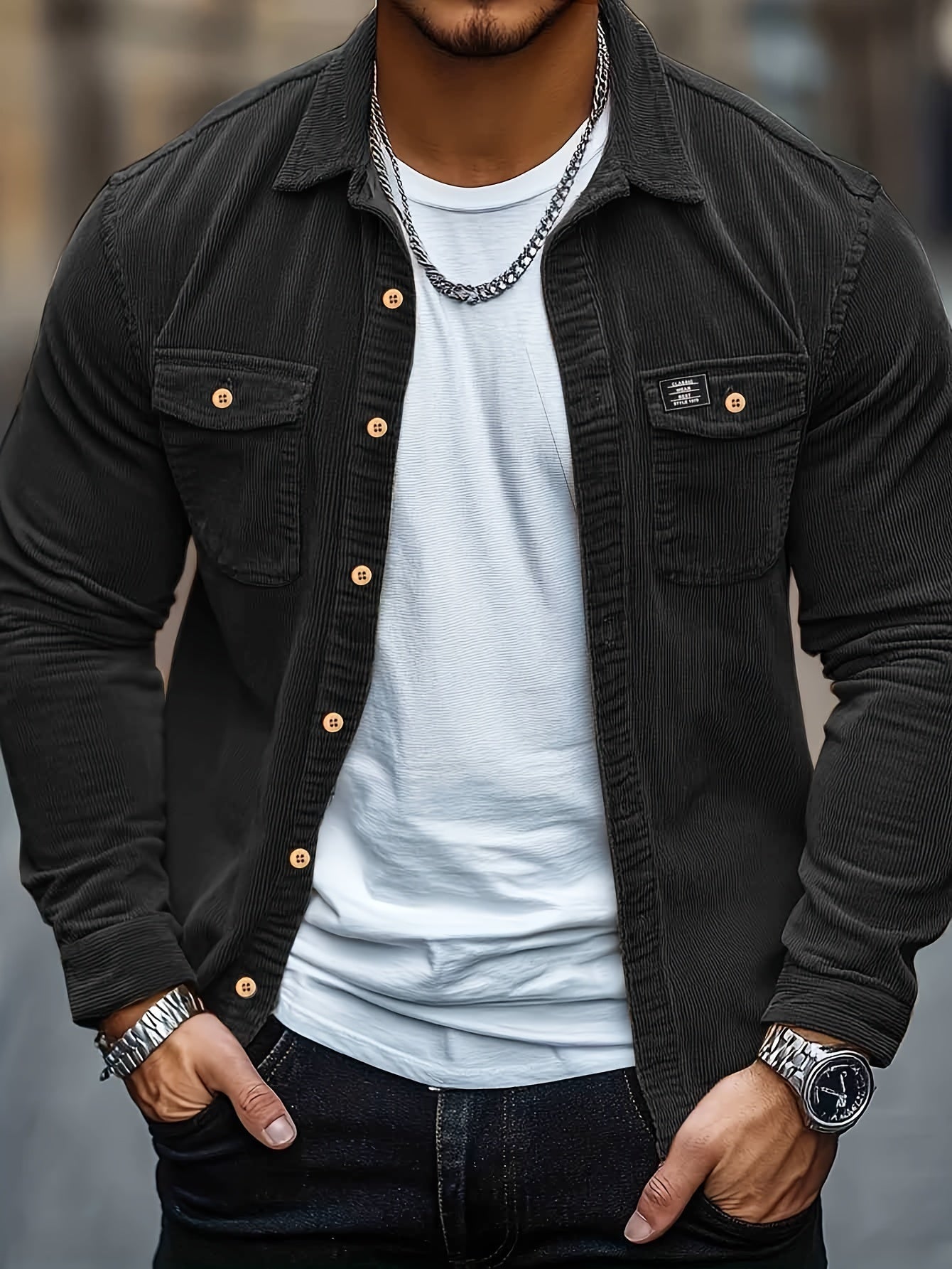 SABLE CORDUROY MET KNOPEN